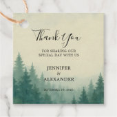 Rustieke waterverf bomen bos bruiloft Bedankt Bedankjes Labels (Voorkant)