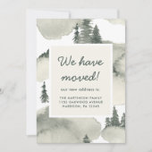 Rustieke Waterverf Bomen Nieuw adres Aankondiging (Voorkant)