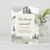 Rustieke Waterverf Bomen Nieuw adres Aankondiging (Staand voorkant)