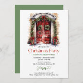 Rustieke waterverf bordeauxrode houten deur kaart (Voorkant / Achterkant)