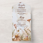 Rustieke Waterverf Bos Bruiloft All In One Uitnodiging (Binnen)