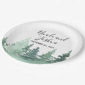 Rustieke waterverf bos bruiloft borden papieren bordje (Gekanteld)