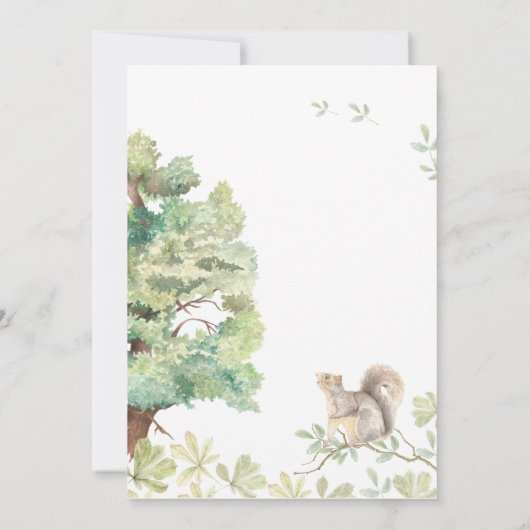 Rustieke Waterverf Bos Bruiloft Feest Kaart (Achterkant)