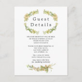 Rustieke Waterverf Bos Bruiloft Gast Details Informatiekaartje (Voorkant)