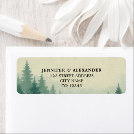 Rustieke waterverf bos bruiloft retour adres etiket