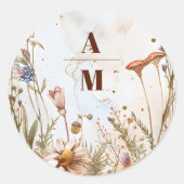 Rustieke Waterverf Bos Bruiloft Ronde Sticker (Voorkant)