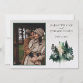 Rustieke Waterverf Bos Bruiloft Save the Date (Achterkant)