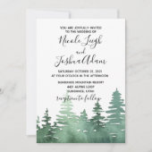 rustieke waterverf bos bruiloft uitnodiging (Voorkant)