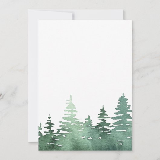 rustieke waterverf bos bruiloft uitnodiging (Achterkant)