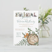 Rustieke waterverf bos bruiloftsfeest kaart (Staand voorkant)