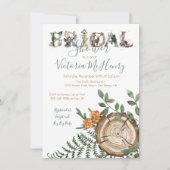 Rustieke waterverf bos bruiloftsfeest kaart (Voorkant)