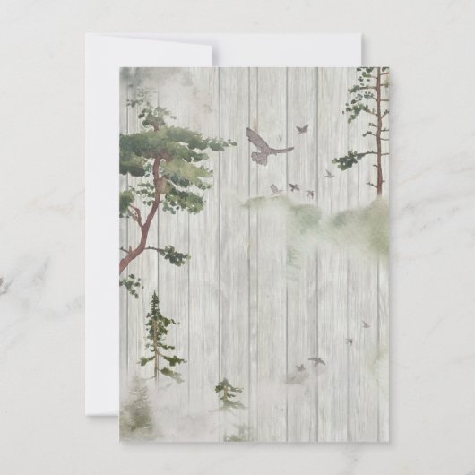 Rustieke Waterverf Bos Herten Repetitie Diner Kaart (Achterkant)