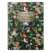 Rustieke Waterverf Bos Paddenstoelen Mos Planten Notitieboek (Voorkant)