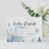 Rustieke Waterverf bos RSVP-kaarten RSVP Kaartje (Staand voorkant)