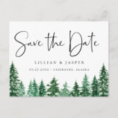 Rustieke Waterverf Bos Save the Date Aankondigingskaart (Voorkant)