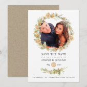 Rustieke Waterverf Bos Wilde Bloem Trouwfoto Save The Date (Voorkant / Achterkant)