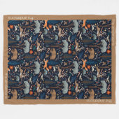 Rustieke waterverf bosdieren bomen Kerstmis Fleece Deken (Voorkant (Horizontaal))