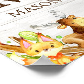 Rustieke Waterverf Bosdieren Gepersonaliseerd Poster (Hoek)