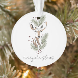 Rustieke waterverf bosherten Kerstsouvenir Ornament