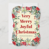 Rustieke waterverf botanisch rood non-photo feestdagenkaart (Voorkant)