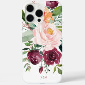 Rustieke waterverf botanische afbeelding met monog Case-Mate iPhone case (Achterkant)