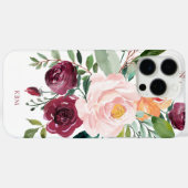 Rustieke waterverf botanische afbeelding met monog Case-Mate iPhone case (Achterkant (horizontaal))
