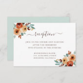 Rustieke Waterverf botanische bruiloft receptie Informatiekaartje (Voorkant / Achterkant)