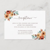 Rustieke Waterverf botanische bruiloft receptie Informatiekaartje (Voorkant)