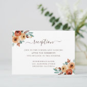 Rustieke Waterverf botanische bruiloft receptie Informatiekaartje (Staand voorkant)