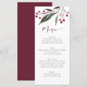 Rustieke Waterverf Bourgogne Groen Menu Kaarten (Voorkant / Achterkant)