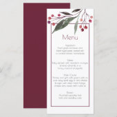 Rustieke Waterverf Bourgogne Groen Menu Kaarten (Voorkant / Achterkant)