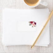 Rustieke Waterverf Bourgondië Marsala Floral | Etiket (Insitu)