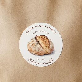 Rustieke Waterverf Broodjes Ambachtelijke Bakkerij Ronde Sticker