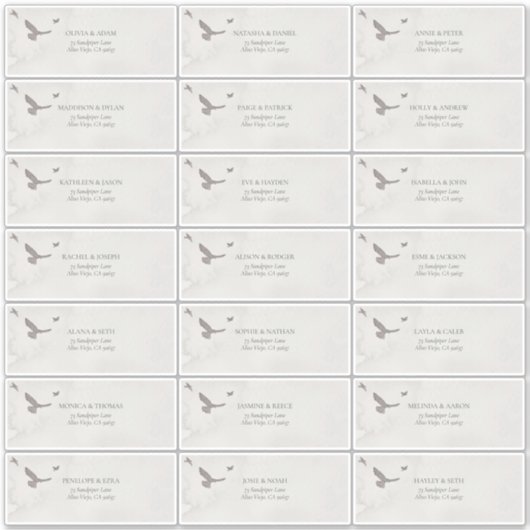 Rustieke Waterverf Bruiloft Gast Mail Adres Sticker (Voorkant)