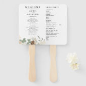 Rustieke waterverf bruiloft programma Set van fans Handwaaier (Voorkant en achterkant)