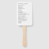 Rustieke waterverf bruiloft programma Set van fans Handwaaier (Achterkant)