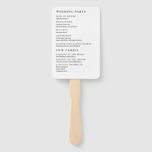 Rustieke waterverf bruiloft programma Set van fans Handwaaier (Achterkant)