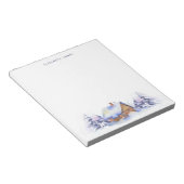 Rustieke Waterverf Cabin Blue Forest gepersonalise Notitieblok (Schuin)