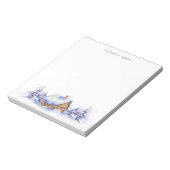 Rustieke Waterverf Cabin Blue Forest gepersonalise Notitieblok (Linkerzijde)