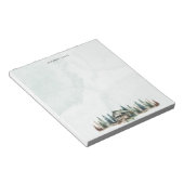 Rustieke Waterverf Cabin Green Forest gepersonalis Notitieblok (Schuin)