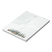 Rustieke Waterverf Cabin Green Forest gepersonalis Notitieblok (Linkerzijde)