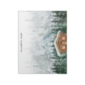 Rustieke Waterverf Cabin Green Forest gepersonalis Notitieblok (Linkerzijde)