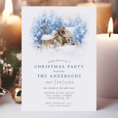 Rustieke Waterverf Cabine Land Kerstfeest Kaart