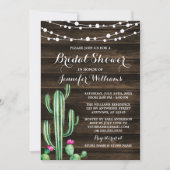 Rustieke Waterverf Cactus Barn Wood Vrijgezellenfe Kaart (Voorkant)