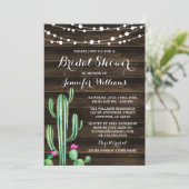 Rustieke Waterverf Cactus Barn Wood Vrijgezellenfe Kaart (Staand voorkant)