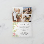 Rustieke Waterverf Cactus bruiloft dank u 4-foto Kaart (Binnen)