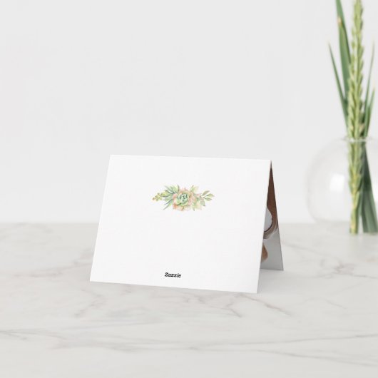 Rustieke Waterverf Cactus bruiloft dank u 4-foto Kaart (Achterkant)