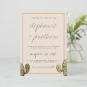 Rustieke Waterverf Cactus Huwelijksuitnodiging Kaart (Staand voorkant)