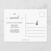 Rustieke Waterverf Cactus Pots Ik ben verhuisd Aankondigingskaart (Achterkant)