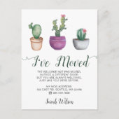 Rustieke Waterverf Cactus Pots Ik ben verhuisd Aankondigingskaart (Voorkant)